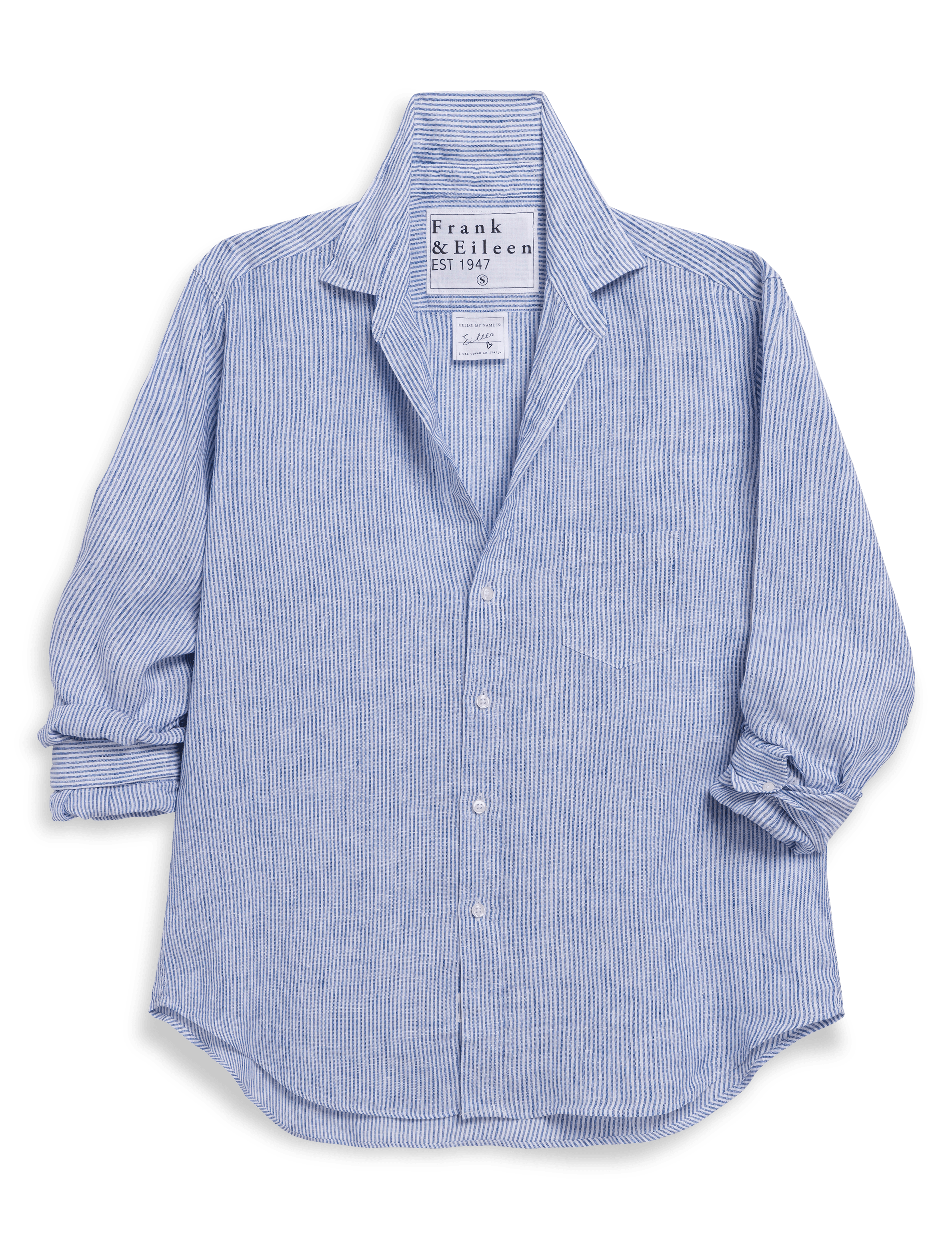 EILEEN Thin Blue Stripe, Italian Classic Linen