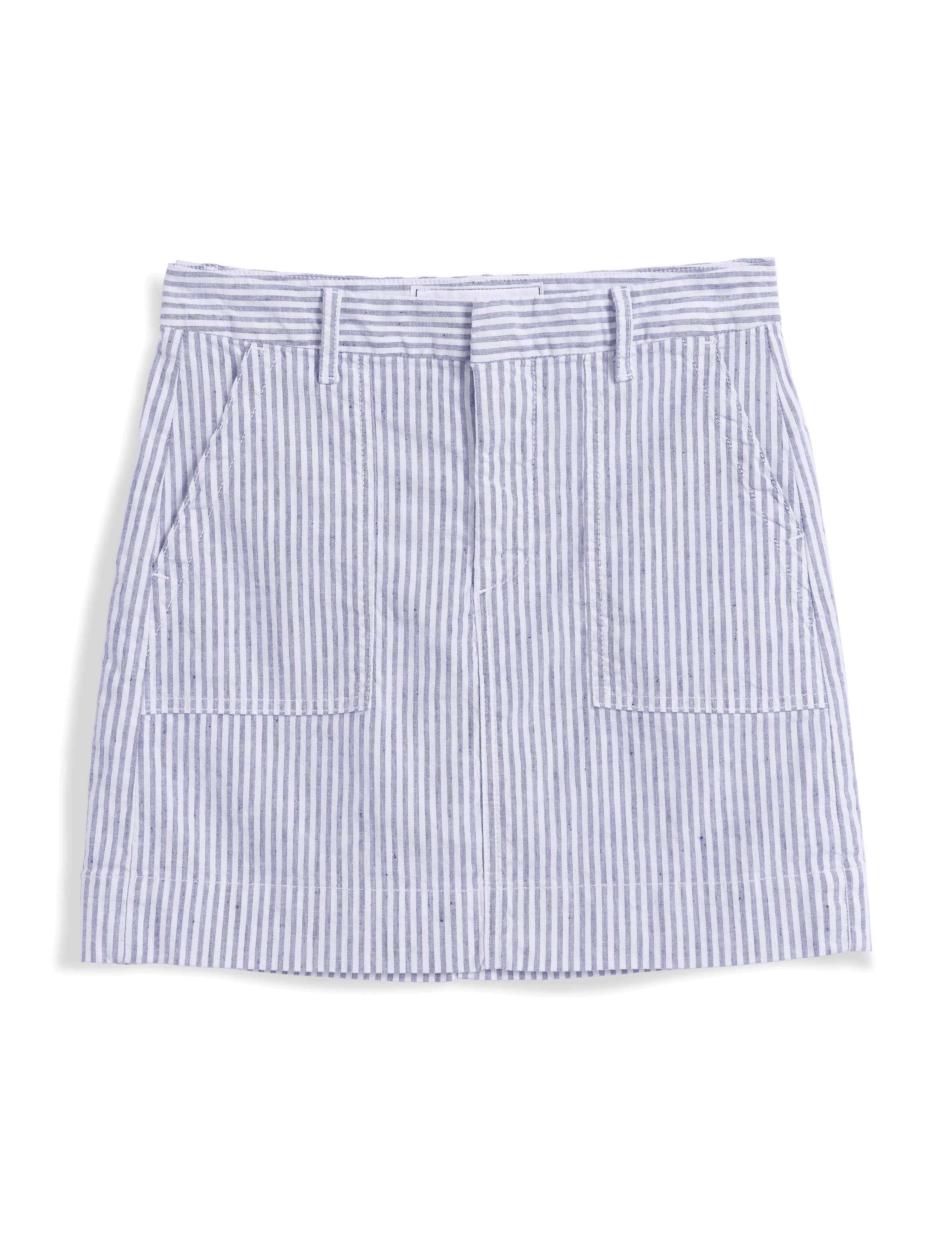 JAMESON SKIRT Navy and White Stripe, Italian Performance Linen