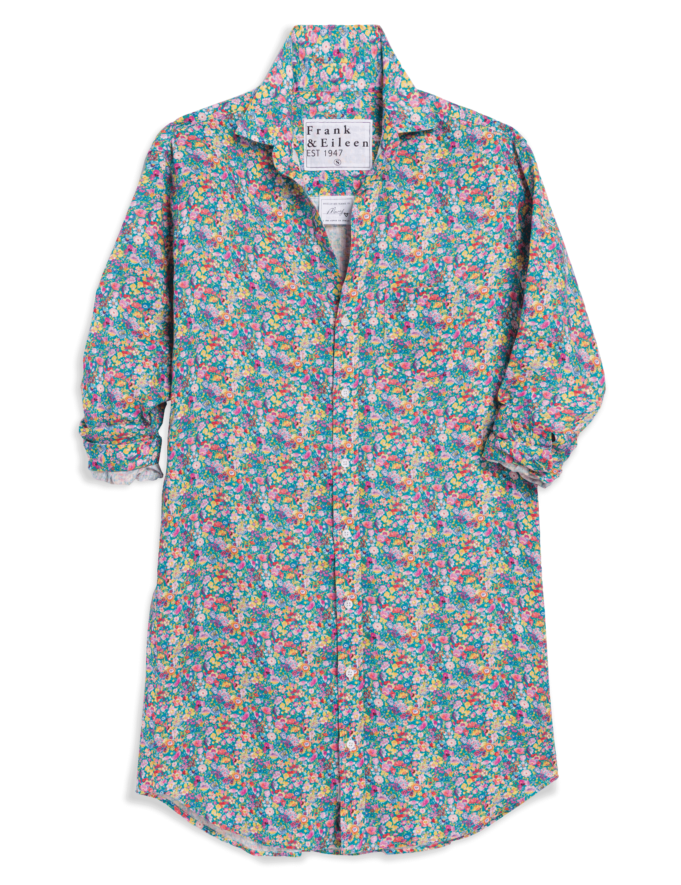 MARY Multicolor Flowers, Italian Classic Linen